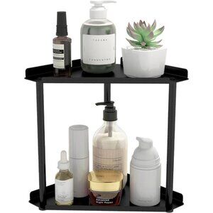 2 Tier Bathroom Counter Organizer Vanity Shelf Makeup Skincare Kitchen Storage B